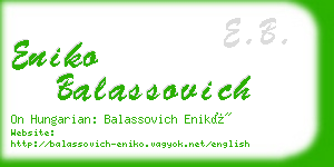 eniko balassovich business card